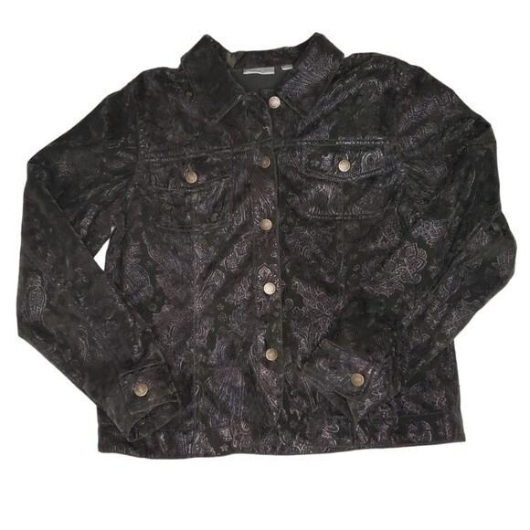 Erin London Dark Green Embosed Jacket - M - Picture 13 of 14